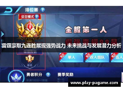 雷霆豪取九连胜展现强势战力 未来挑战与发展潜力分析